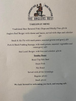 The Anglers Rest, Bamford menu