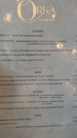 Orka Artisan Cafe Bistro Ballater menu