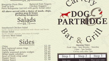 Dog Partridge menu