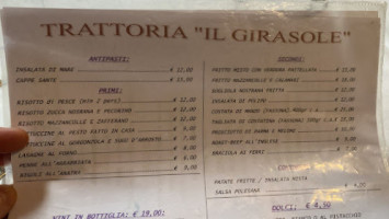 Il Girasole menu