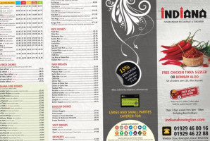 Indiana menu