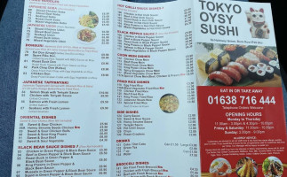 Tokyo Oysy Sushi menu