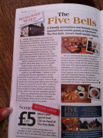 The Five Bells menu