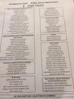 George's Cafe menu