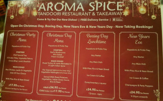 The Aroma Spice menu