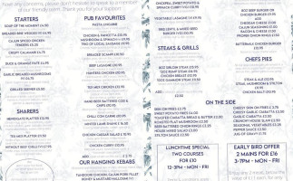The Newdigate Arms menu