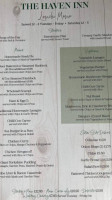 The Haven Inn menu