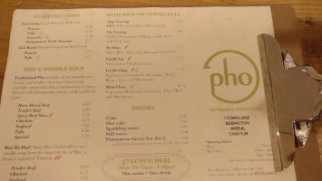 Alo Pho menu