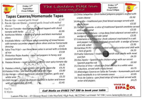 The Lantern Pike Inn menu