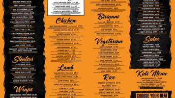 The Fiery Grill And Curry menu