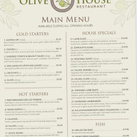 The Olive House Basingstoke menu
