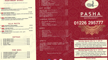 Pasha Turkish menu