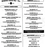 The Avenue Bar Restaurant menu