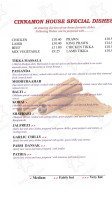 Cinnamon Contemporary Indian Cuisine menu
