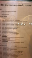 Restaurace U Bohuslavů menu