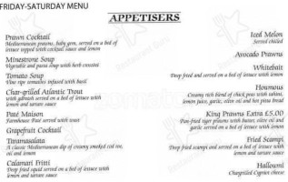 The Avenida menu