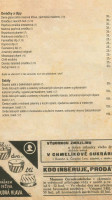 Restaurace U Pešíků menu
