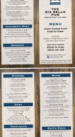 The Six Bells Pub Cliffe menu