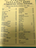 Oysters menu