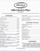 Shafiq's Shimla Cottage menu