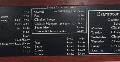 Brampton Chippy menu