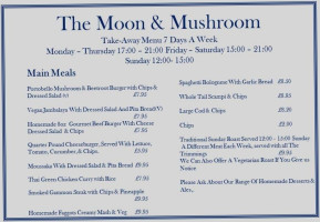 The Moon And Mushroom Inn menu