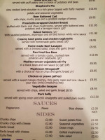 The Cwtch Cafe menu