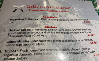 Gurkha Corner menu