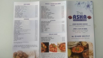 Asha Tandoori Balti Take Away menu