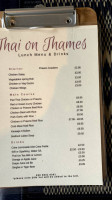 Thai On Thames menu