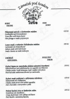 Restaurace Zámeček Pod Hradem menu