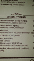 Dobrá Bašta menu