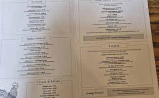 The Black Cock Inn menu
