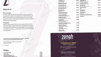 Zengh Fine Indian Dining menu