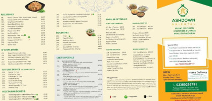 Ashdown Oriental menu