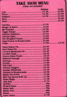 Claygate Fish Inn menu