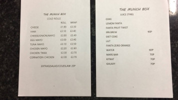The Munch Box menu