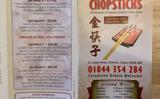 Golden Chopsticks menu
