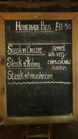 Slaters Arms menu