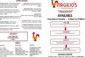 Virgilio's Pizzeria Portugese Grill menu