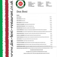 Don Beni menu