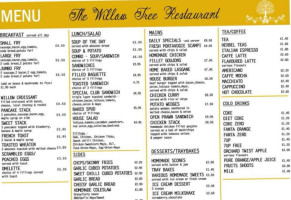 The Willow Tree menu