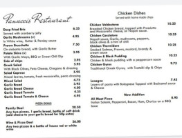 Panuccis menu