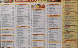 Forbidden City Chinese Chinese Take Away menu