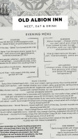Old Albion Inn menu