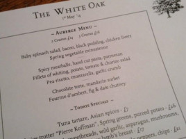 White Oak menu