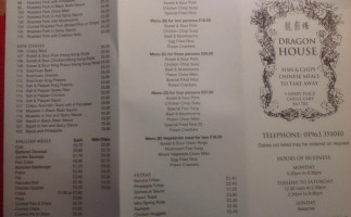 Castle Cary Kebab Pizza House menu