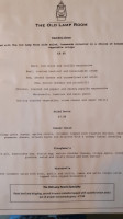 The Old Lamp Room menu