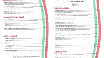 Kb's Italian menu