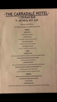 Carradale menu